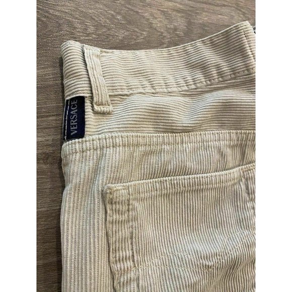 Versace Jeans Signature Beige Corduroy Jeans Pants - Picture 6 of 11